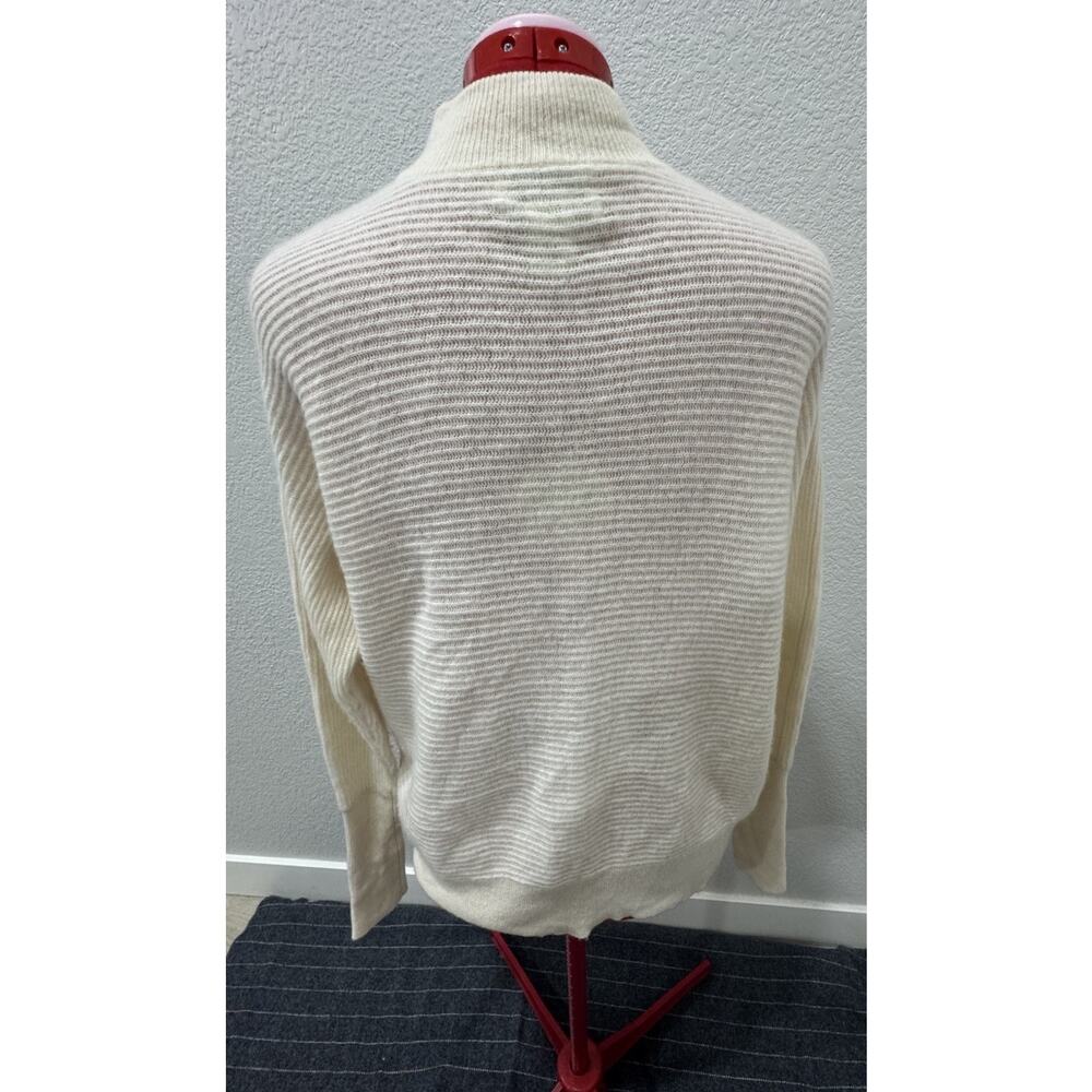 Ivory Mock Neck Dolman Sleeve Knit Sweater Pullover Relaxed Fit - Picture 2 of 7